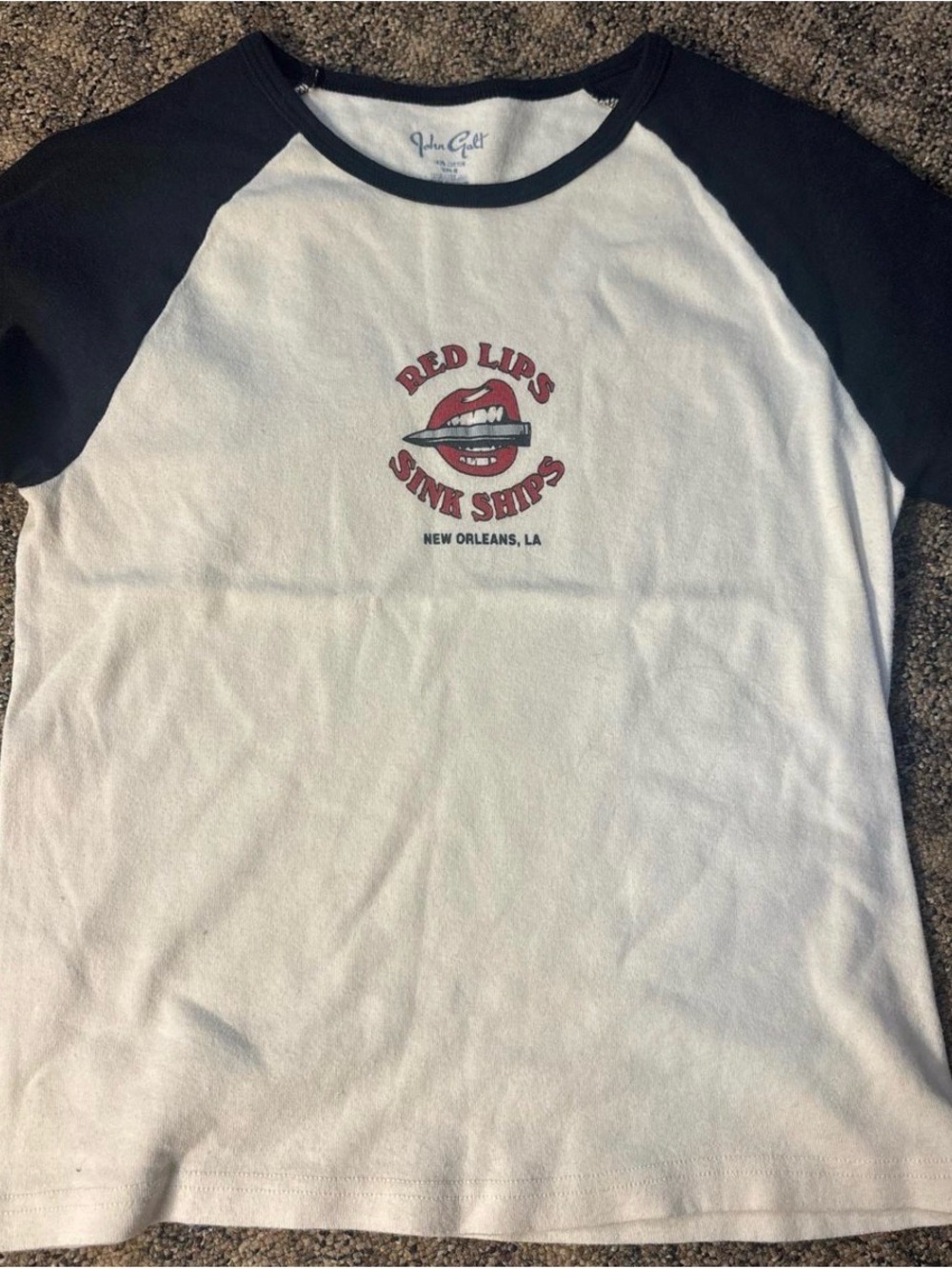 Brandy Melville White Tee with Black Trim